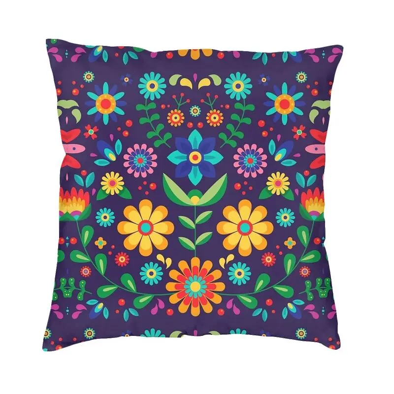 

Luxury Mexico Flowers Floral Cushion Cover for Sofa Soft Mexican Throw Pillow Case Home Decorative Pillowcase