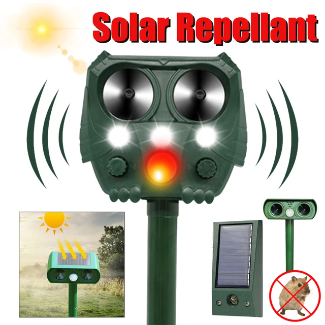 Ultrahangos Macska Kutya -Visszataszító Vízálló Napenergia -Ultrahangos Hátrányok Újratölthetők Gyümölcsös/Üvegház/Zöldségkerthez - Image 2