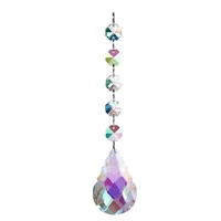 Crystal Suncatcher Wind Chime Octagonal AB Colourful Pendant Prisms Outdoor Garden Windows Wedding Hanging Ornaments Home Decor 2