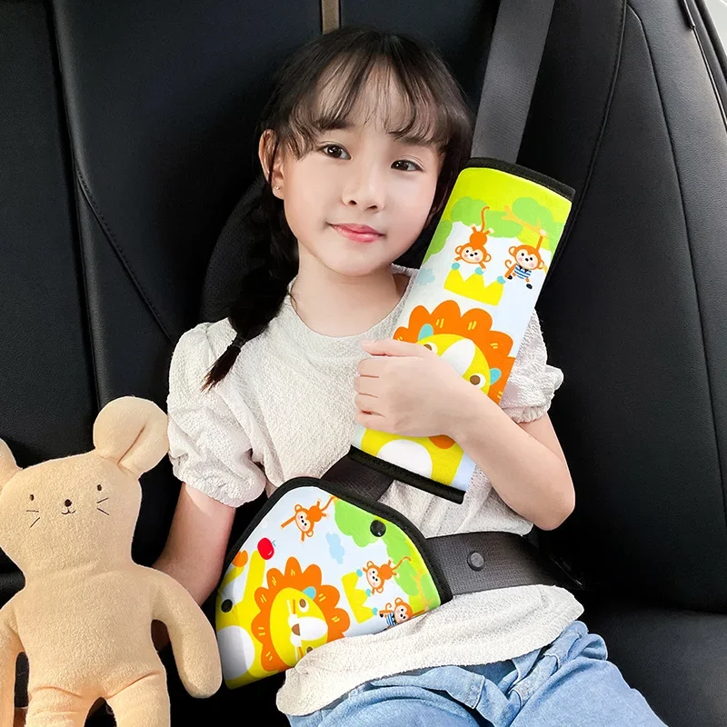 Supporto per la regolazione della cintura di sicurezza per bambini Coprispalla creativo per cartoni animati Coprispalla per cintura di sicurezza per cintura per auto per bambini che dormono