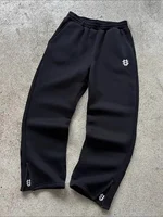 New Y2K Pants Personalized Pant Leg Zipper Embroidery Hip Hop Casual Joggers Men Pants Retro Straight Pants Tracksuit Streetwear - Image 5