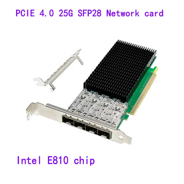 Четырехпортовый 25 Гб PCIe x16 сетевая карта NIC Ethernet адаптер на основе Intel E810 чип с низким профилем RDMA 1