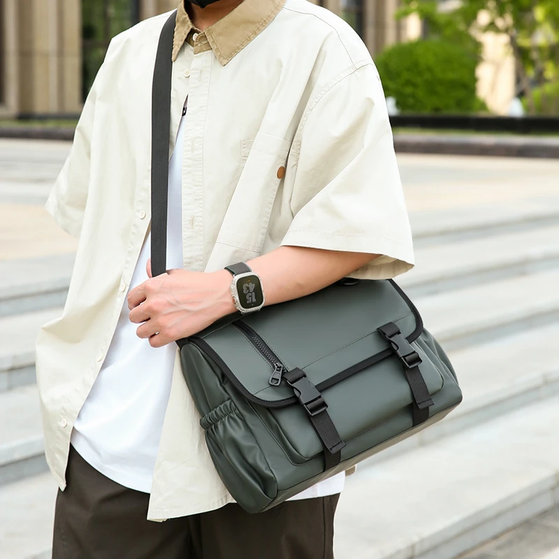 Fashionable Multi Pocket Messenger Bag - large capacity with adjustable strap, daily commuting - durable, travel bag, multi-func