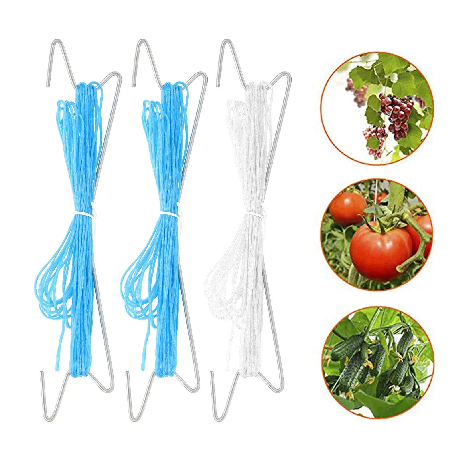 

10 Sets Tomato Support Hooks Garden Plant Climbing Hooks with 10 Meters Twine To Prevent Tomatoes From Pinching or Falling Off