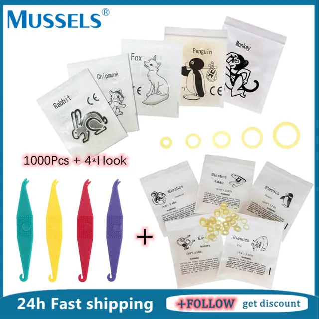 10 Bags Dental Rubber Bands for Braces Orthodontic Elastics Ligature Ties Teeth Ligating Ring Hooks Dentistry Tool 3.5oz 6.5oz