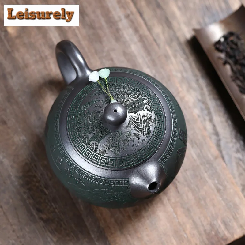 770ml Authentic Yixing Purple Clay Teapots Handmade Xishi Pot Raw Ore Stone Yellow Mud Kettle Zisha Tea Set Drinkware Ornaments