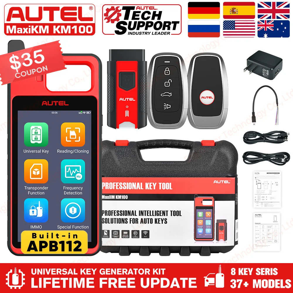 Autel MaxiIM KM100 Universal Key Generator Kit Lifetime Free Update Online PK MaxiIM IM508 IM608 37+ Models AutoVIN automotive diagnostic scanner