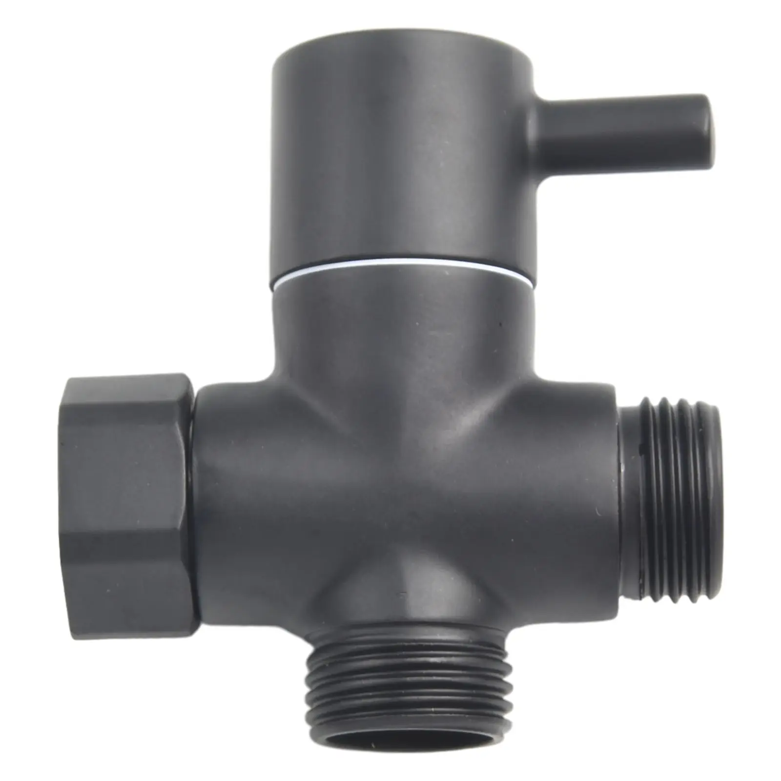 

T Adapter Diverter Valve 1/2in Female 1/2in Male Black For Shower Head Solid Metal Handle High Quality Brand New