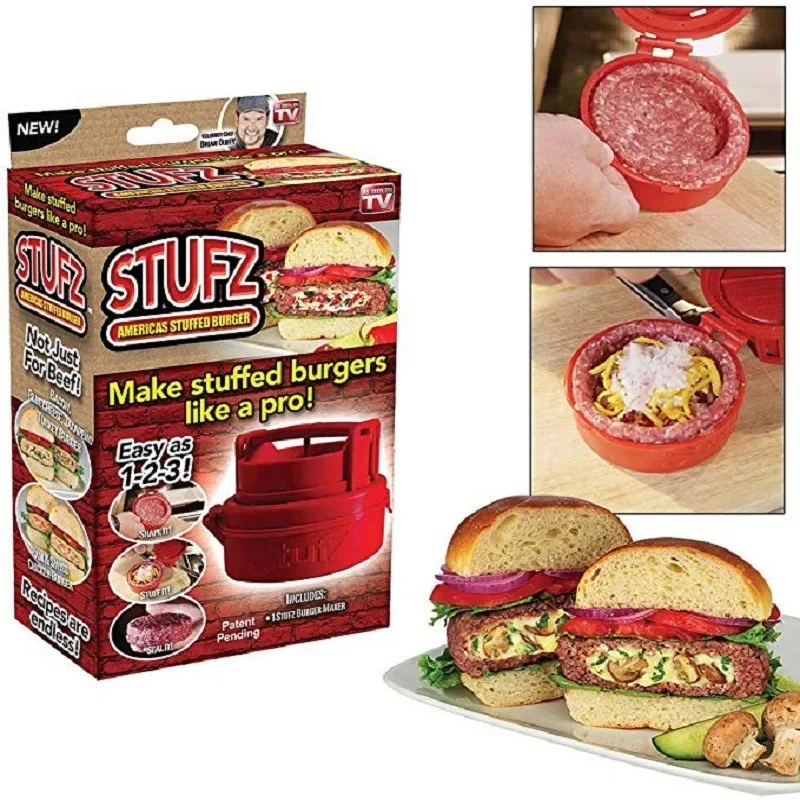 Hamburger Meat Presser with Filling Maker Manual Meat Press Hamburger Maker Burger Making Plastic Version