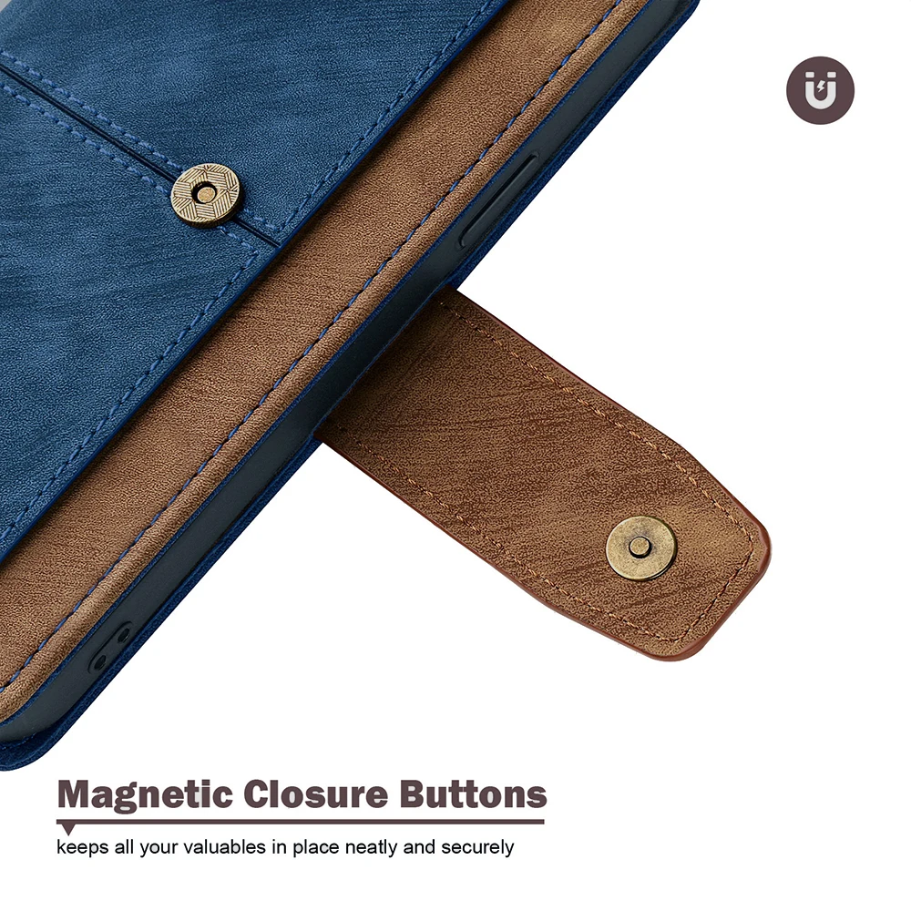 Luxury Shockproof Leather Flip Case with Metal Buckle