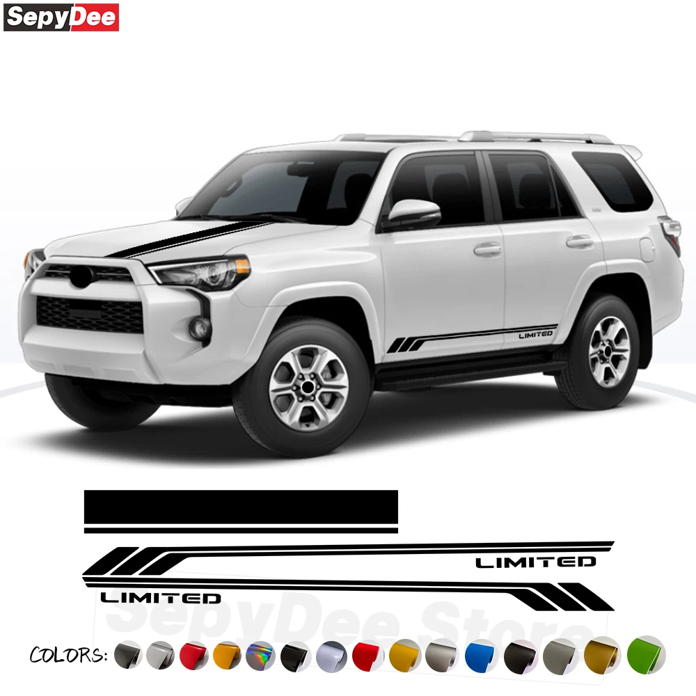 

Car Hood Bonnet Door Side Skirt Sticker for Toyota 4Runner Limited Edition Body Engine Cover Stripe Kits Vinyl Decal Accessories