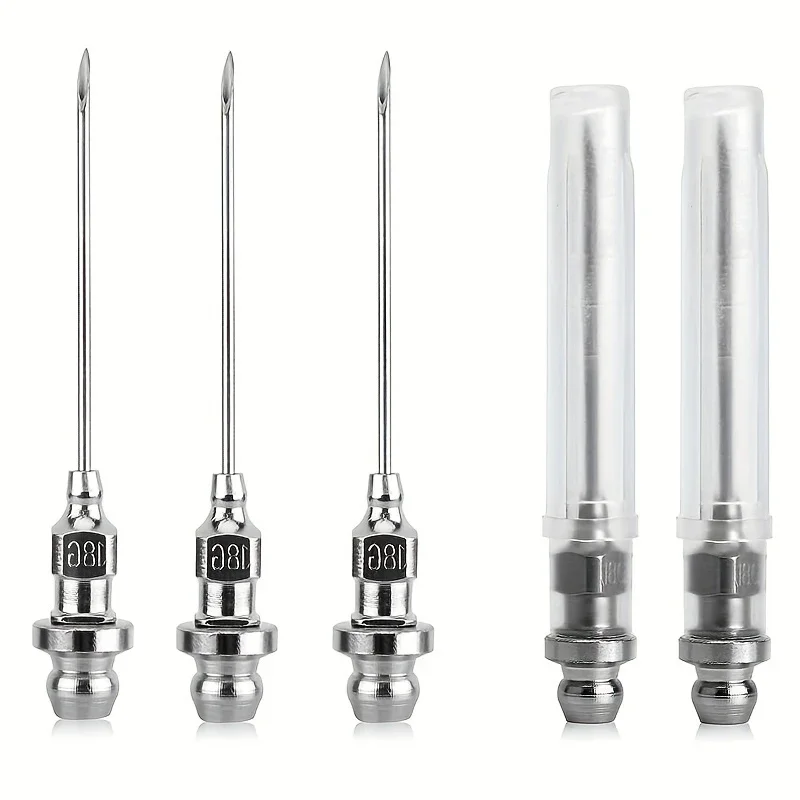 5pcs Lubricating Grease Syringe Needle Mini Bearing Grease Needle Nozzle Portable Detachable Needle Air Nozzle Grease Tool