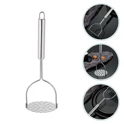 German Style 316L Stainless Steel Black Wood Potato Masher Kitchen Novel Kitchen Accessories Gadgets Tools Dining Bar Home