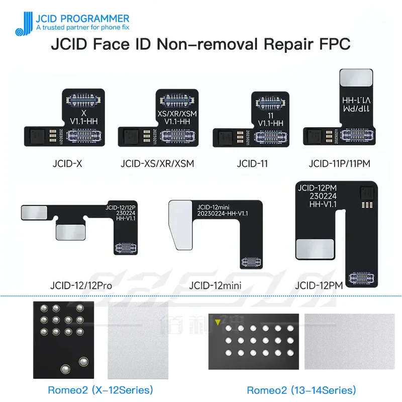 JC Integrated Chip Face ID Repair JCID Romeo1/2 Integrated Face Dot Projector IC for iPhone X-14Pro Max iPad Pro 3/4 Face Repair
