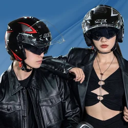 Scooter Motorcycle Half Helmet With Sun Visor Quick Release Buckle Adjustable Strap Helmets For Men Women 54-62cm Wholesale