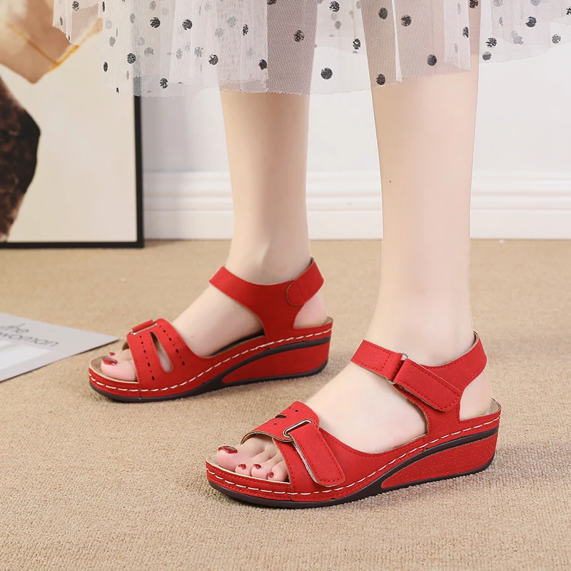 Atikota Fashion Women Wedges Sandals Soft Female Retro Anti-Slip Shoes Ladies Outdoors Casual Sandal Plus Size 2022 Summer New