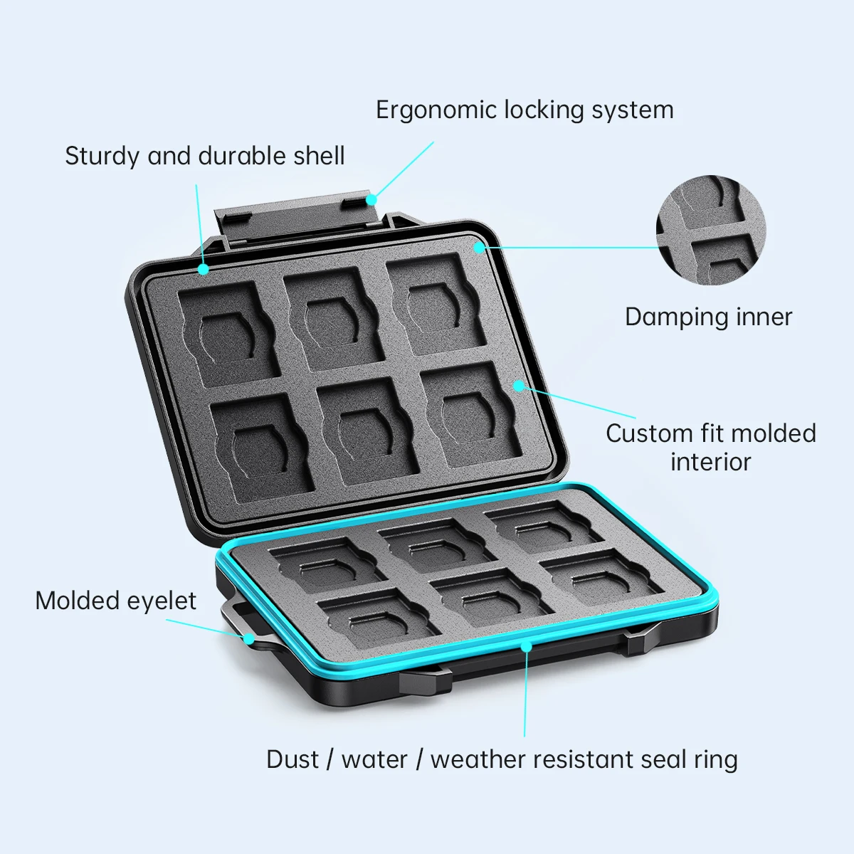 Armazenamento de Cartão de Memória sd Orico Case de Titular de Armazenamento de Cartão Micro sd Case Impermeável Forro Macio para Hdd cf Titular do Cartão sd Organizador Case de - Imagem 2