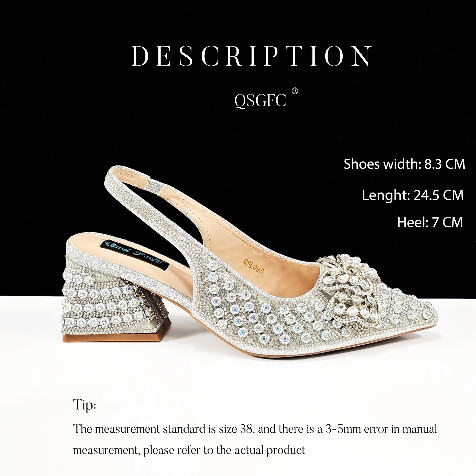 QSGFC Italienisches Design Clutch Dual Use Full Diamond High Heels Exquisite Geschenkbox und High Heels für Party-Damenschuhe – Detail 16