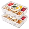 4Grid /8 Grid Snack Box Container, Portable Travel Charcuterie Board with Lid, Refrigerator Food Storage Box, Snack Organizer