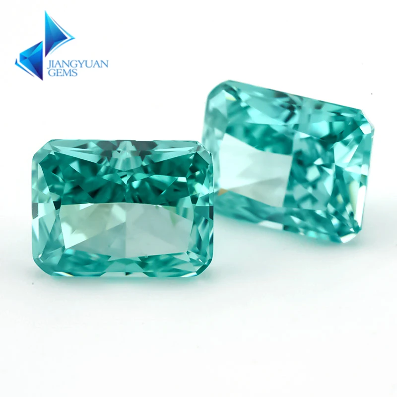 

JIANGYUANGEMS 14#Blue Green Octangle Radiant Crushed Ice Cut Cubic Zirconia Stone 5A Zircon Loose CZ Synthetic Gems For Jewelry