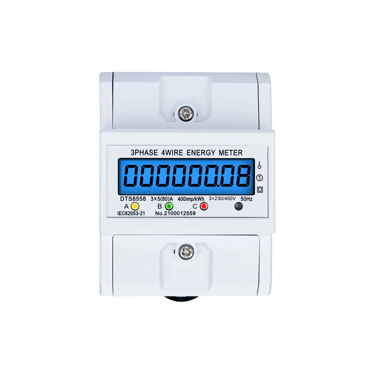 

DTS8558 Din Rail 3 фазы 4 провода электрический киловатттметр Потребляемая мощность измеритель энергии ваттметр кВтч 5(80)A 50 Гц ЖК-дисплей