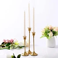 Set of 3 Vintage Elegant Metal and Aluminum Tabletop Candle Holders, Suitable for Wedding Anniversary, Home and Hotel Decoration 3