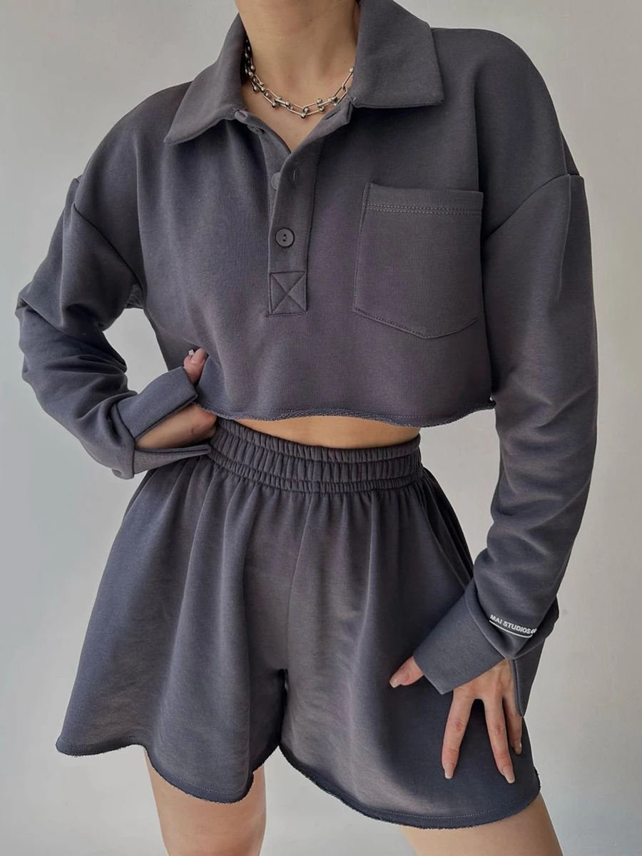 

2023 Hoodies Shorts Set Fashion Sports Pullover Hoodie Two Piece Set Women's Commuter Gym Casual Clothing