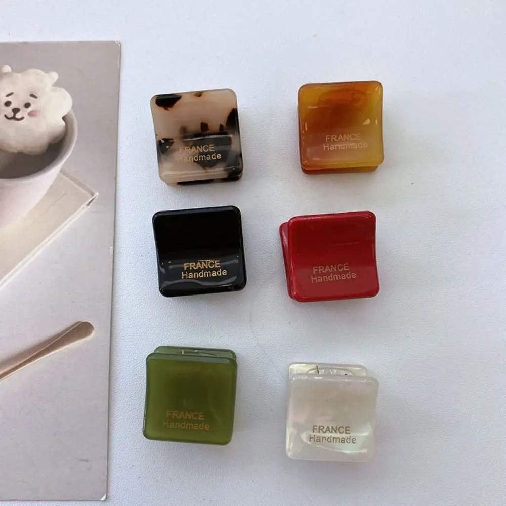 Description Picture 3 of itemAcetic Acid Mini Hair Claw Hair Accessories Hair Grab Clip Square Acetate Hair Clips High Ponytail Clip Barrettes Girls