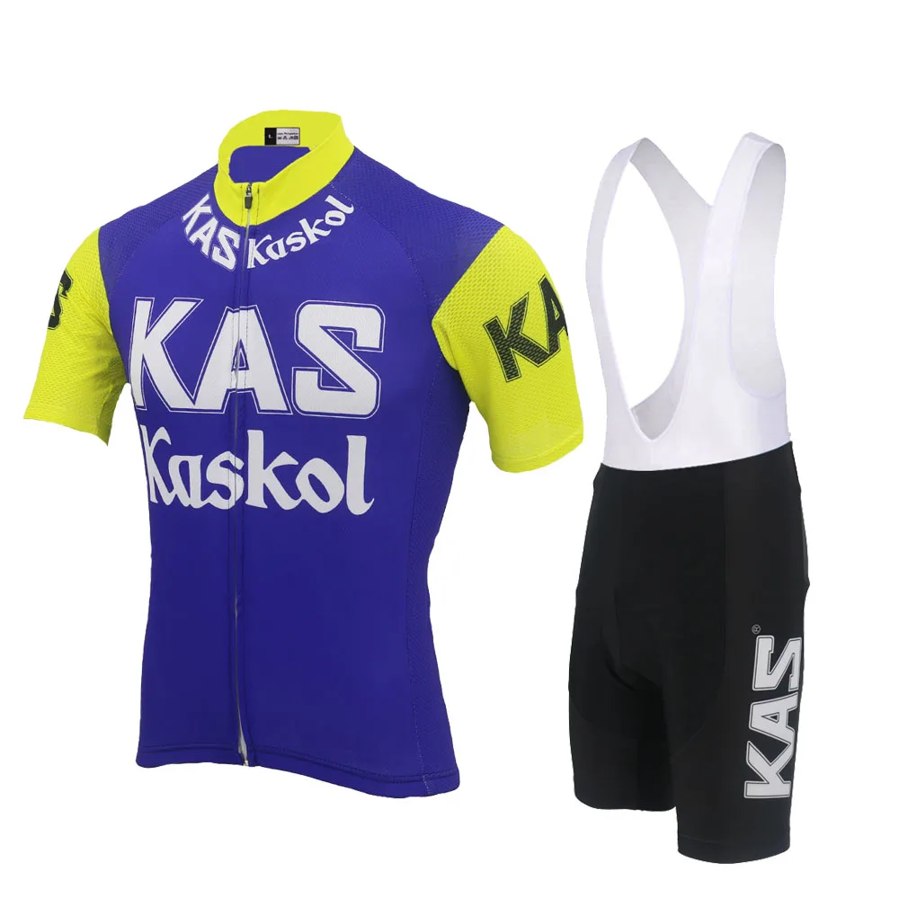 KAS Team Cycling Jersey Set Summer Cycling Clothing Men Road Bike Shirt Suit Bicycle Bib Shorts MTB