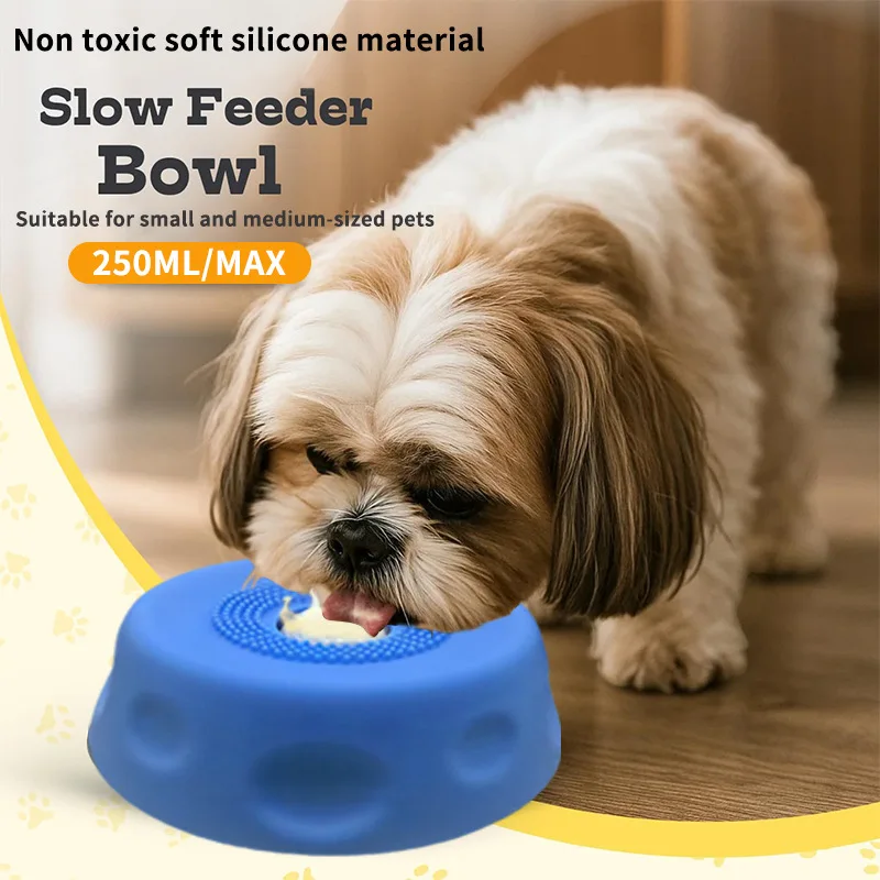 Slow Feeder Dog Bowl Silicone Anti-slip Interactive Puzzle Toy_voghion.com