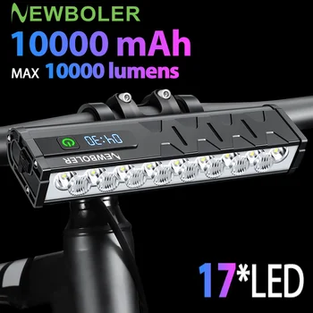 NEWBOLER Bike Light, 10000 Lumen, USB Rechargeable, Waterproof 1