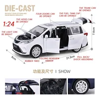 1:24 Toyota SIENNA MPV COMMERCIAL VEHICLE Simulation Diecast Car Metal Alloy Model Car Children's toys collection gifts F504 2