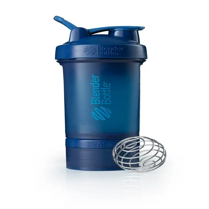 

22 oz Navy Blue Shaker Cup with 2 Attachable Storage Jars and Vitamin Tray Inside