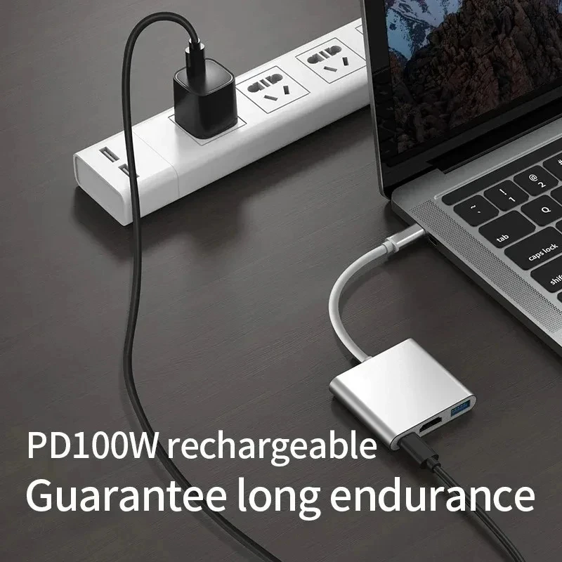 3 IN 1 3.0 USB Multi-function HUB For Samsung Galaxy S23 S22 Ultra Type-C To HDMI Adapter Note 20 10 iPhone 15 16 5G OTG Adapter — view 6