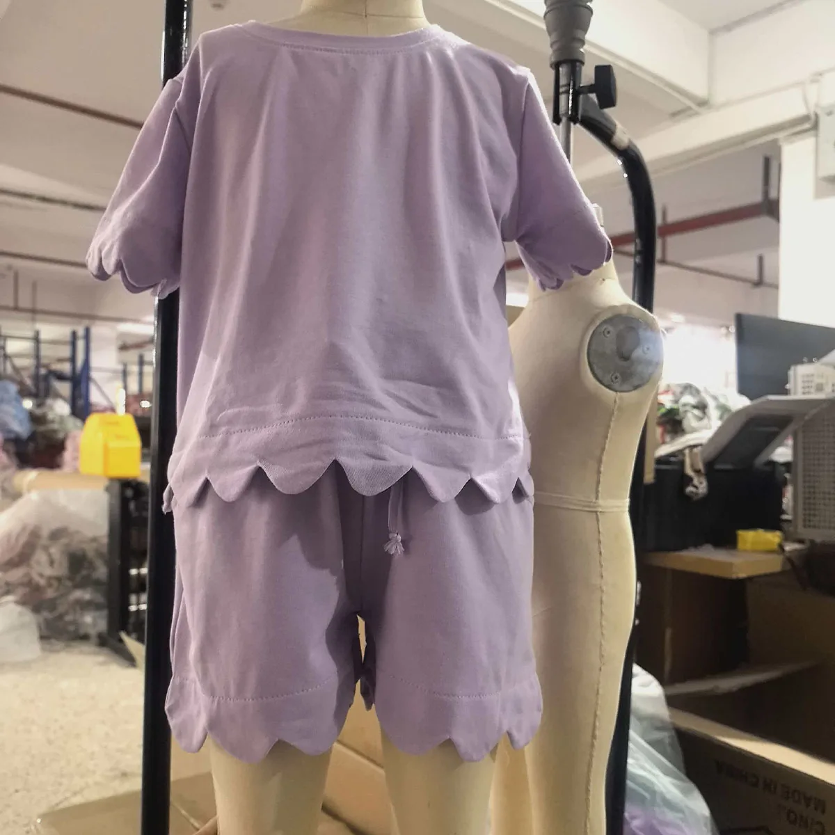 가장 귀여운 형제자매 여아 스캘럽 반팔 상의 포켓 반바지 옷 귀여운 아동 파자..