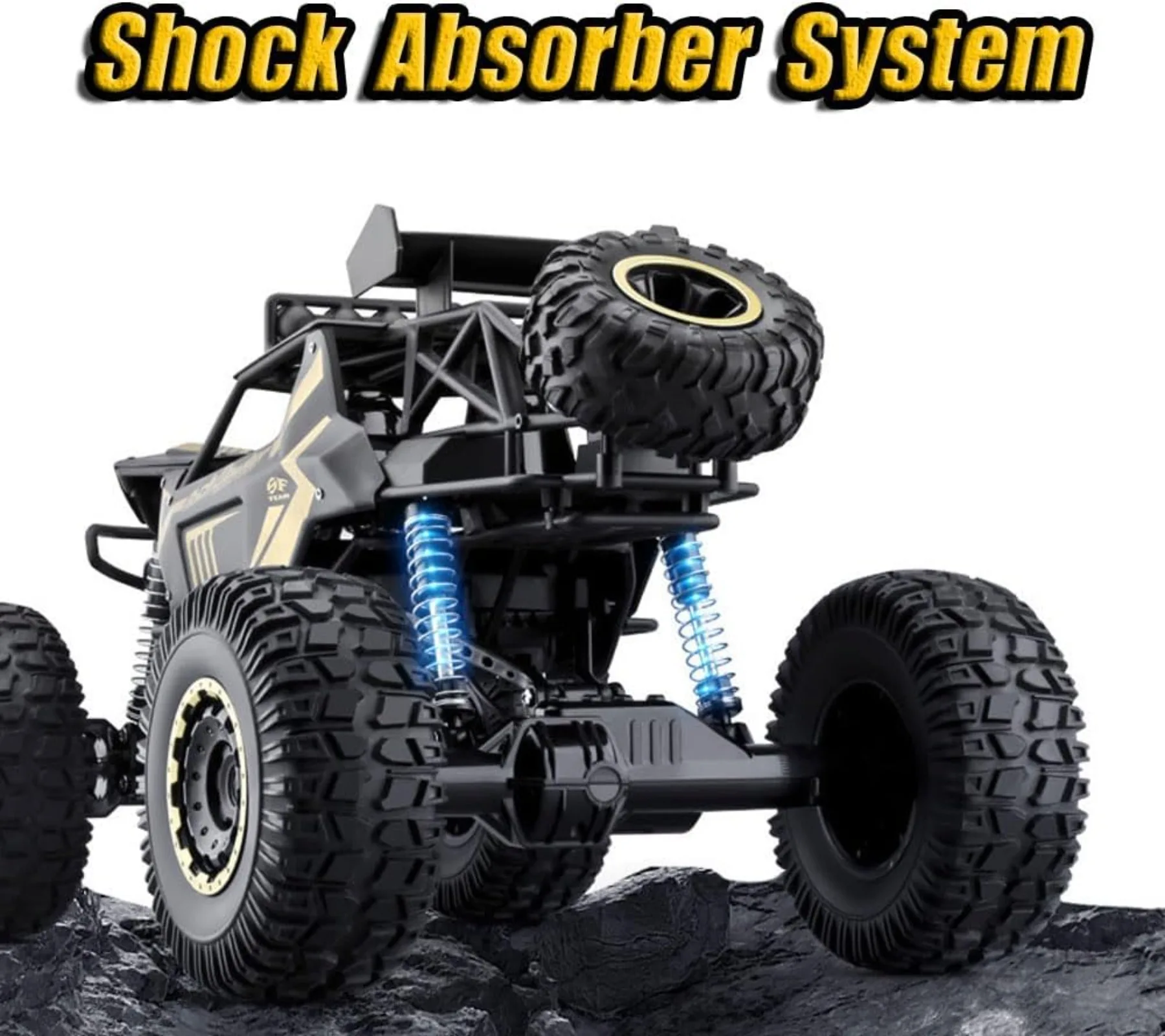 1/8 4WD Metal Alloy Body RC Truck Off-Road 4x4 2.4G All Terrain Large Rock Crawler Remote Control Car Toys Gift for Children 4