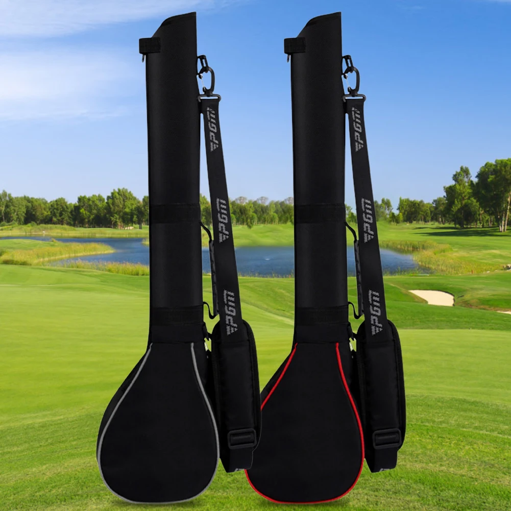 Foldable Golf Carry Pack Soft Rubber Handle Can Hold 3 Clubs Golf Stand Carry Bag with Zipper Driving Range for Men and Women