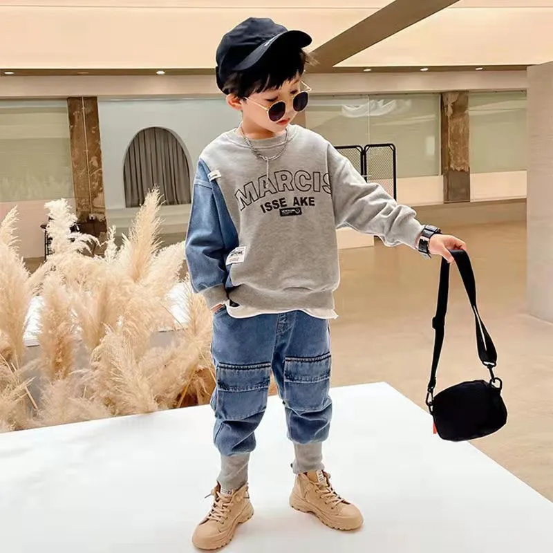 Boys' Spring and Autumn Dress Suit 2023 Children's Spring Dress Boys' Baby  Casual Jeans Two-piece Set - AliExpress