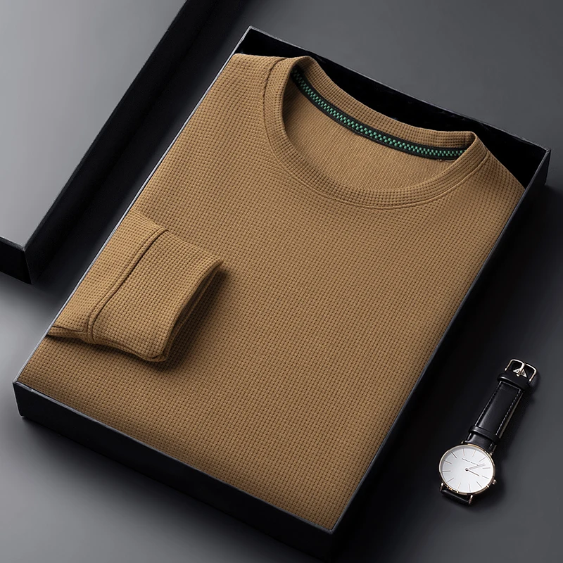 PlatiNum Men's Casual Waffle T-shirt fabric detail