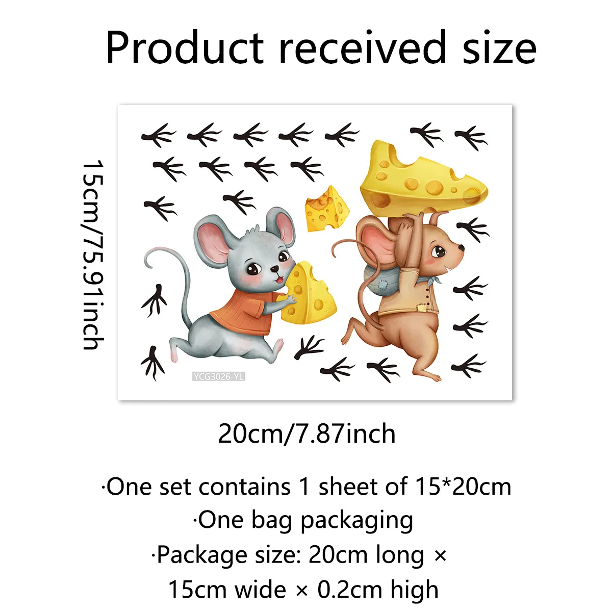 Description Picture 2 of itemCartoon Mouse Cheese Luminous Wall Sticker For Baby Kids Room Decoration Decals Bedroom Glow In The Dark Self-adhesive Wallpaper