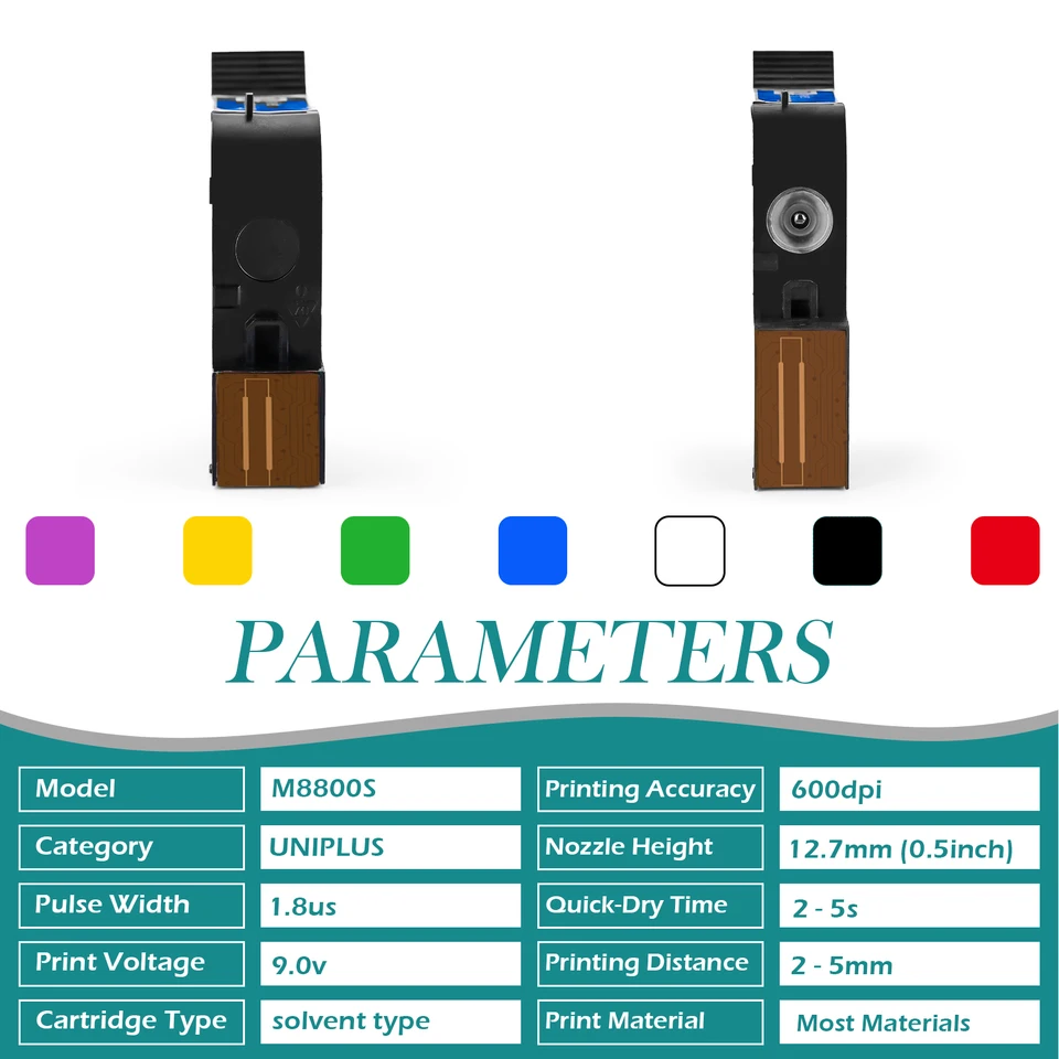 Cartuccia D'inchiostro Solvente 12,7 Mm Impermeabile Ad Asciugatura Rapida, 42 Ml, Compatibile Con Stampanti TIJ Portatili, Colore Nero