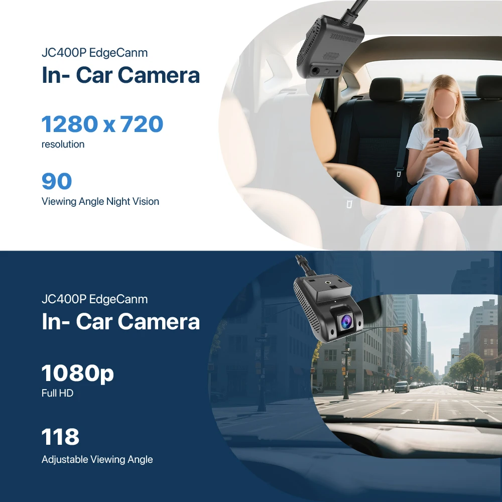 Dash Cam Jimi JC400P 4G Car Camera Live Stream 1080P Dual Cameras GPS Tracking Wifi Hotspot Multiple Alarms DVR Dash Cam Free APP Web