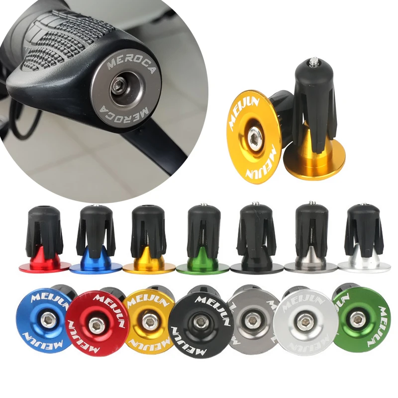 2pcs Bike Handlebar End Plugs Aluminum Alloy Mountain Road Bicycle