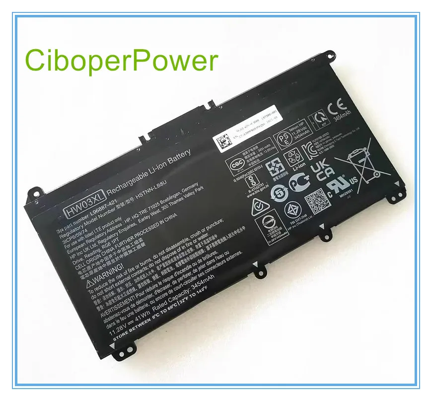 

Аккумулятор HW03XL для 15-EG 15-EH Series 15-EG0XXX 15-EH0XXX 15-eg1025cl стандартная фотография