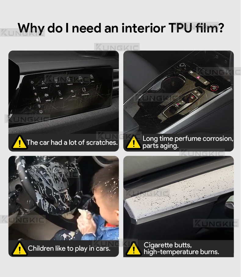 Für Audi A5 S5 2025 2026 Schutzfolie Zubehör Transparente TPU GPS-Navigations-Armaturenbrett Mittelkonsolen-Aufkleber LHD – Detail 3