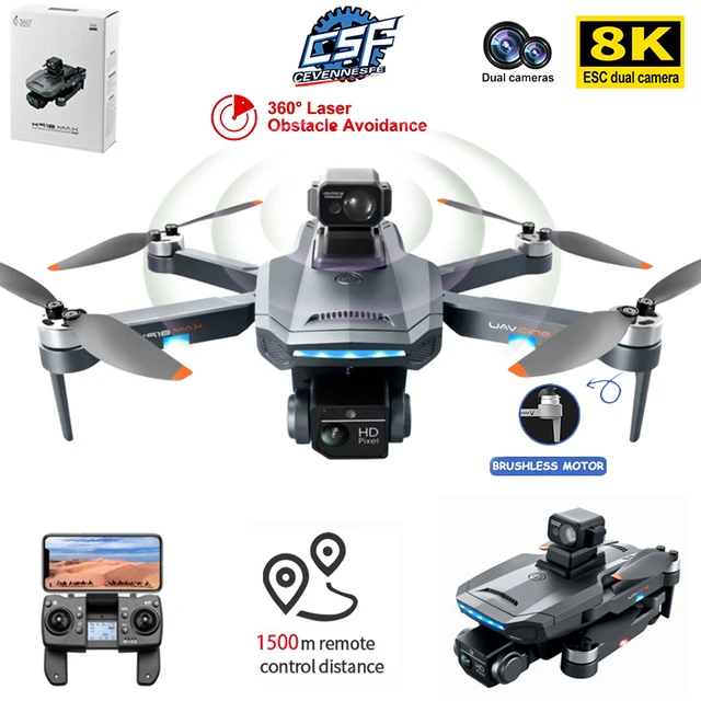 CEVENNESFE K918 MAX GPS Drone 8K Professional Obstacle Avoidance Dual HD Camera Brushless Foldable Quadcopter RC Distance 1.2KM 1