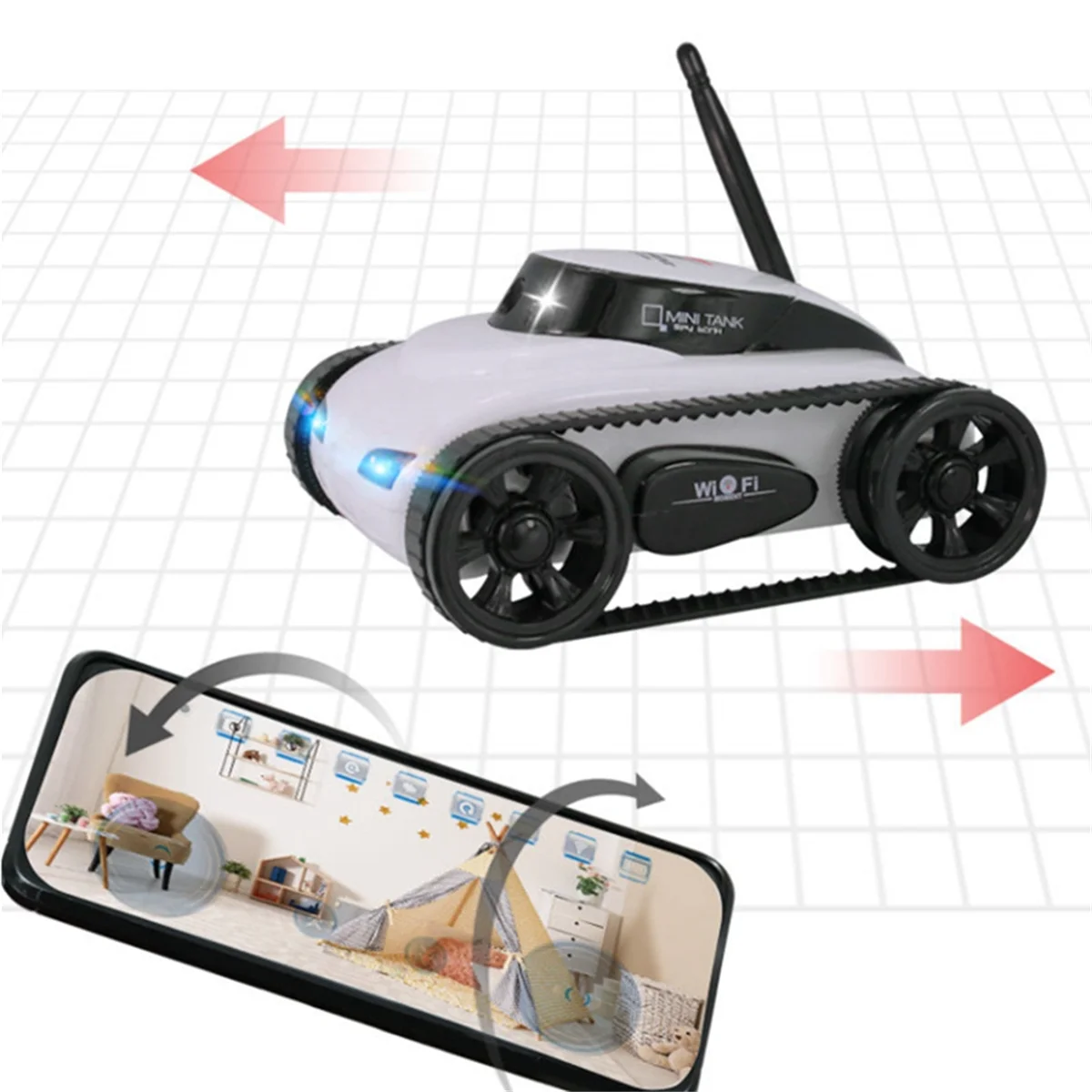 FPV WIFI RC Car Real Time Quality Mini Camera Video Remote Control Robot Tank Intelligent APP Wireless Toy for Kids 4