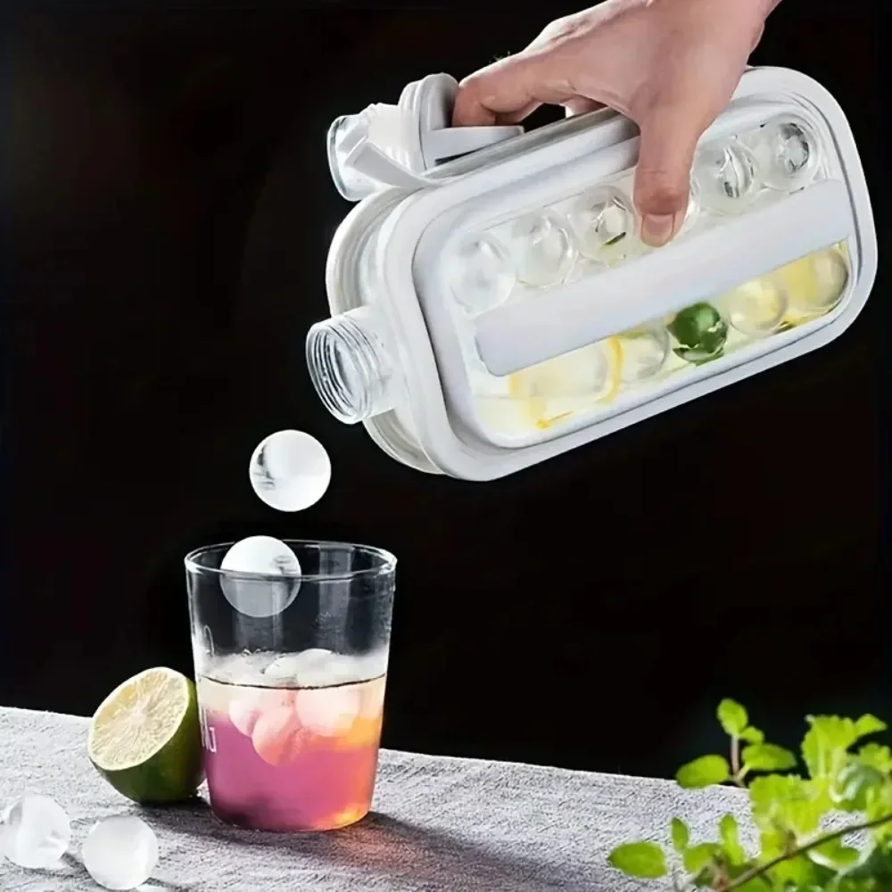Description Picture 3 of itemPortable 2-in-1 Folding Ice Maker Water Bottle Creative Ice Cube Mold Kitchen Bar Gadgets Ice Hockey Lattice Making Tool Kettle