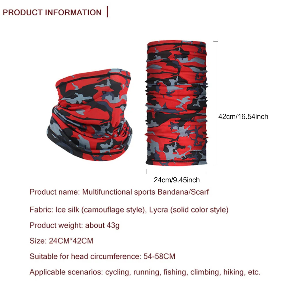 Cycling Face Masks 1 PCS Breathable Headscarf Bandana Scarf Neck Multifunctional UV Protection Outdoor Fishing Hiking Head Band