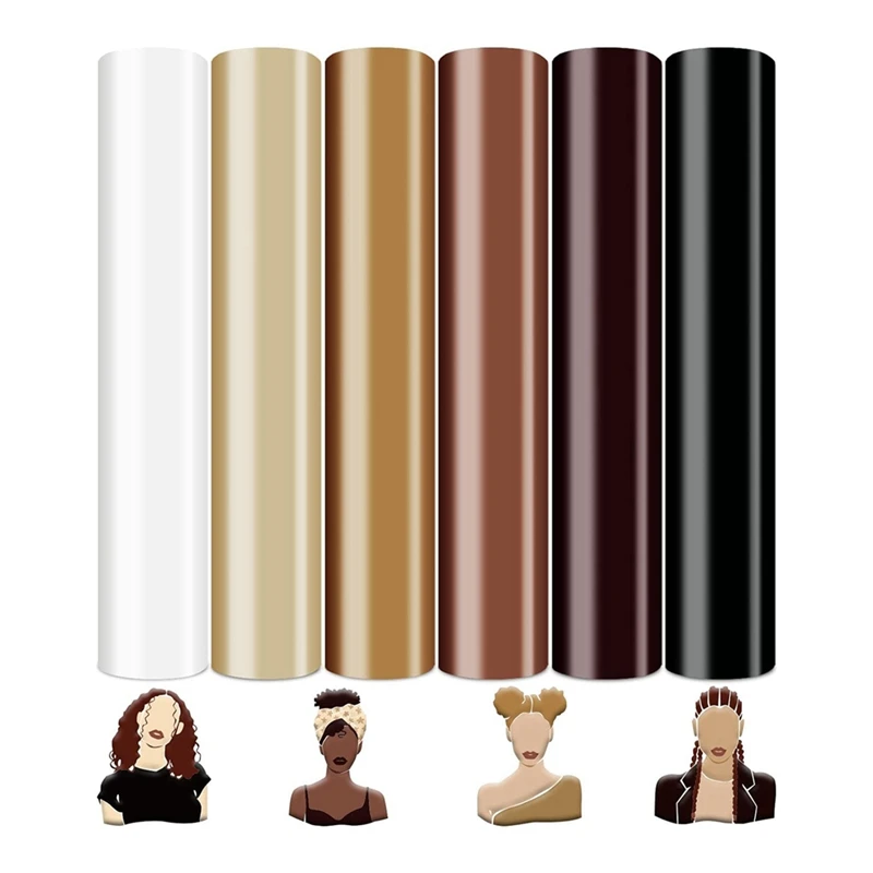Custom Sticker Patches Skin Tone 3D Puff Vinyl Heat Transfer 6 Sheets 10 X 12Inch For DIY Fabric T-Shirts